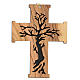 Wandkreuz mit Lebensbaum aus Olivenbaumholz von Bethlehem, 13 cm s1