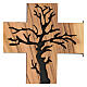 Wandkreuz mit Lebensbaum aus Olivenbaumholz von Bethlehem, 13 cm s2