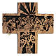 Kreuz aus Olivenbaumholz von Bethlehem mit Szene vom letzten Abendmahl und Kalvarienberg, 15 x 10 cm s2