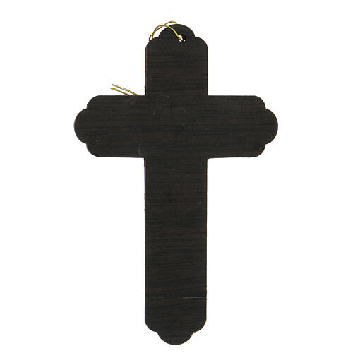 Croce Ultima Cena Calvario legno ulivo Betlemme 15x10 cm 4