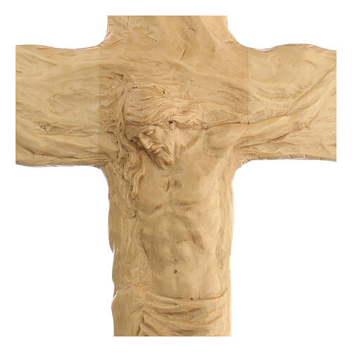 Crucifix made of lenga wood with Jesus Christ and the Virgin Mary. Dimensions 35x25x5 cm 2