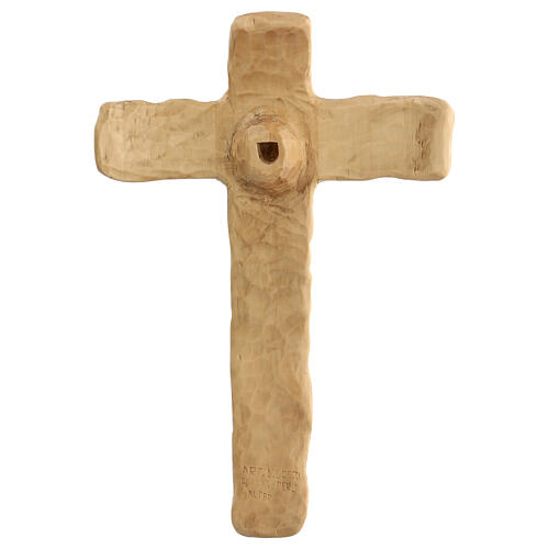 Crucifix made of lenga wood with Jesus Christ and the Virgin Mary. Dimensions 35x25x5 cm 6