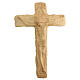 Crucifix made of lenga wood with Jesus Christ and the Virgin Mary. Dimensions 35x25x5 cm s1