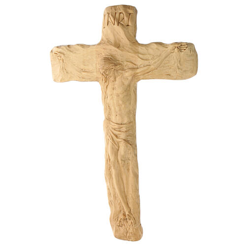 Crucifix bois de lenga sculpté à la main 35x25x5 cm 4