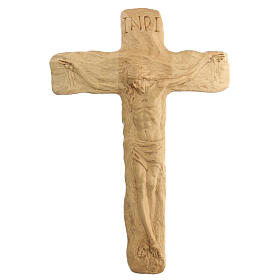 Crucifix hand carved lenga wood 35x25x5 cm Mato Grosso