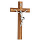 Crucifix with silver-plated body of Christ, walnut and olivewood, 25 cm s4