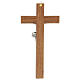Crucifixo corpo prateado madeira nogueira oliveira 25 cm s3