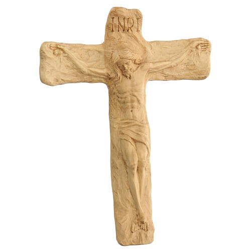 Crucifix made of lenga wood with Jesus Christ and the Virgin Mary. Dimensions 35x27x5 cm 3