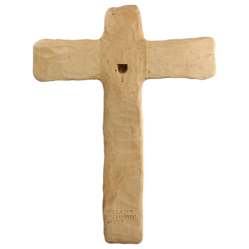 Crucifix made of lenga wood with Jesus Christ and the Virgin Mary. Dimensions 35x27x5 cm 6