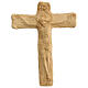 Crucifix made of lenga wood with Jesus Christ and the Virgin Mary. Dimensions 35x27x5 cm s1