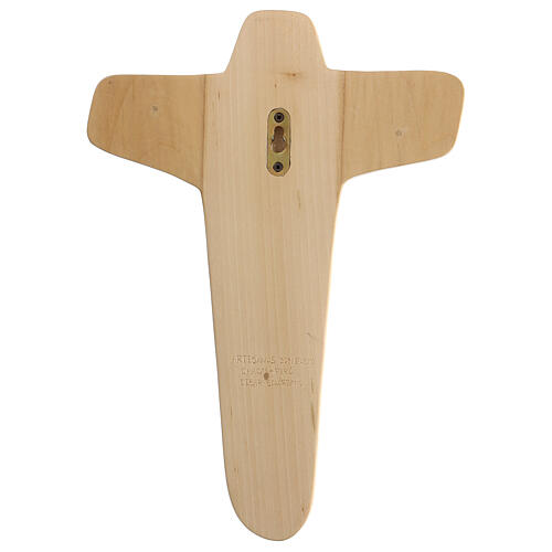 Crucifix made of lenga wood with Jesus Christ and the Virgin Mary. Dimensions 35x24x4 cm 6