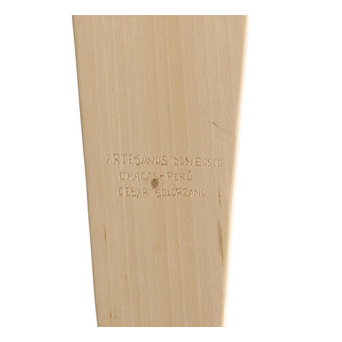 Crocifisso in legno Madonna sostiene Gesù 35x25x5 cm Perù 5