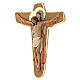 Crucifix Sainte Vierge soutenant Christ bois couleurs à l'huile 35x25x5 cm, Pérou s4
