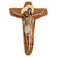 Crocifisso Madonna sostiene Cristo legno colori olio 35x25x5 cm Perù s1