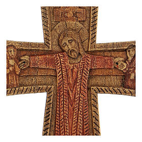 Kruzifix aus Holz von Bethléem mit Barmherzigkeit Christi, 10 x 10 cm