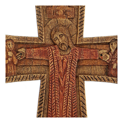 Christ's Passion wood Crucifix, Bethlehem monastery 10x10 cm 2