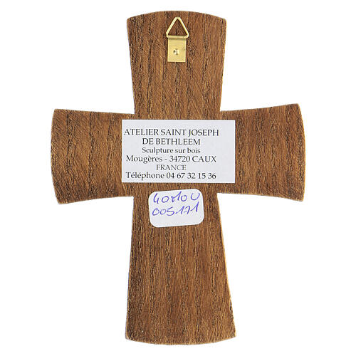 Christ's Passion wood Crucifix, Bethlehem monastery 10x10 cm 4