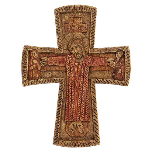 Crucifix Compassion of Christ in Bethléem wood 10x10 cm 1