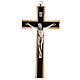 Natural wood crucifix with metallic body of Christ 20 cm s1