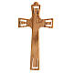 Olivewood crucifix with metallic body of Christ 15 cm s3