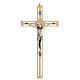 Cut-out wood crucifix with metallic body of Christ 25 cm s1
