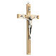 Cut-out wood crucifix with metallic body of Christ 25 cm s2