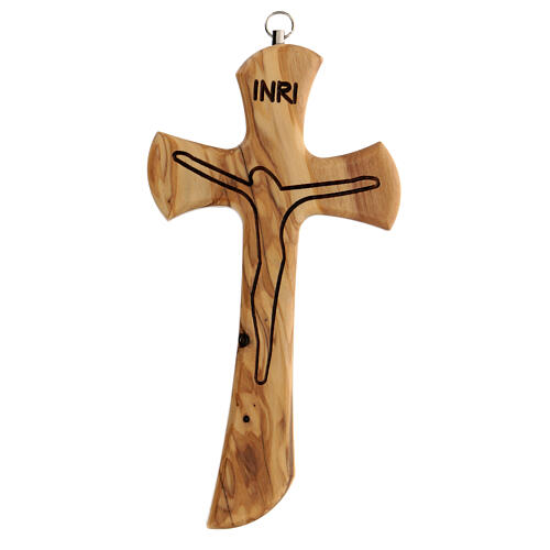 Crucifixo de madeira de oliveira 20 cm 1
