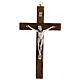 Walnut wood crucifix with metallic body 20 cm s1