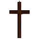 Walnut wood crucifix with metallic body 20 cm s3