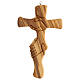 Crucifix de l'amitié bois olivier 28 cm s1