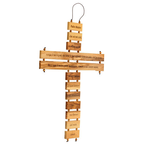 Crocefisso preghiera Padre Nostro legno ulivo 40 cm (NO NUOVO 2020) 3