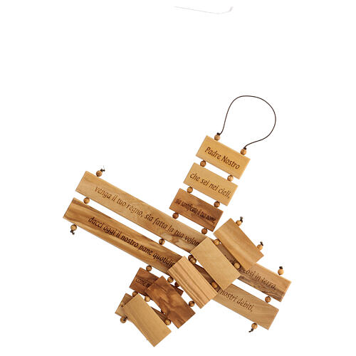 Crocefisso preghiera Padre Nostro legno ulivo 40 cm (NO NUOVO 2020) 4