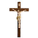 Walnut wood crucifix with resin body 40 cm s1