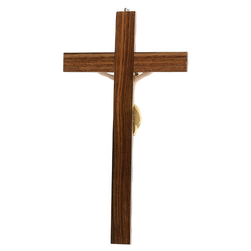 Crucifix bois noyer corps résine 40 cm 4