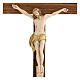 Crucifixo em madeira de nogueira, corpo de resina 40 cm s2