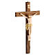 Crucifixo em madeira de nogueira, corpo de resina 40 cm s3