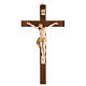 Crucifix bois frêne foncé corps résine 40 cm s1