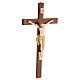 Crucifix bois frêne foncé corps résine 40 cm s3