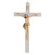 Crucifix bois frêne clair corps résine 40 cm s1