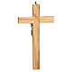 Crucifix bois olivier corps métal 16 cm s3