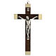 Crocifisso legno noce 20 cm corpo metallo s1