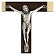 Crocifisso legno noce 20 cm corpo metallo s2