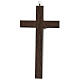 Crucifixo em madeira de nogueira 20 cm com corpo metálico s4