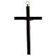 Crucifixo em madeira de nogueira com corpo metálico de 14 cm s3