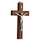 Wood crucifix, metallic body of Christ, 15 cm s2