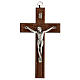 Crocifisso legno corpo metallo 15 cm  s1