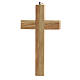 Crucifix bois insert plexiglass décoré corps métal 15 cm s3