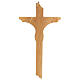 Irregular olivewood crucifix with metallic body of Christ 30 cm s3