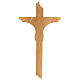 Shaped cross in olive wood metal body 30 cm s3