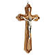Crucifix bois olivier corps métal 20 cm s2
